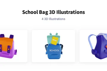 Bolsa para la escuela Paquete de Illustration 3D