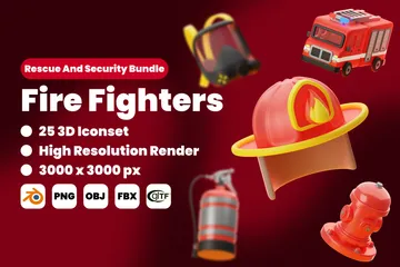 Bombeiros Pacote de Icon 3D