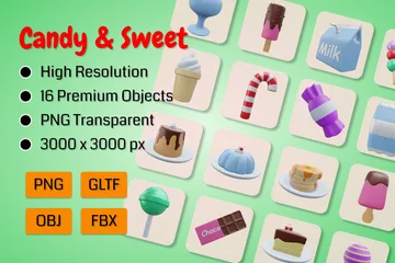 Bonbons et sucrés Pack 3D Icon