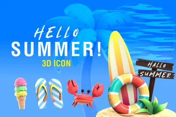 Bonjour été Pack 3D Icon