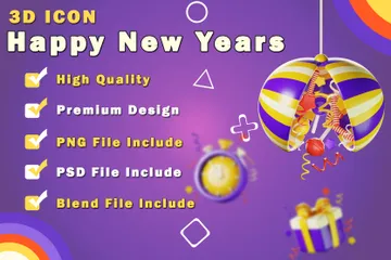 Bonne année Pack 3D Icon