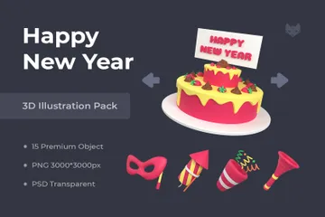 Bonne année Pack 3D Illustration