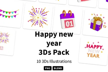 Bonne année Pack 3D Icon