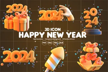 Bonne année Pack 3D Icon