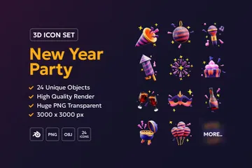 Fête de bonne année Pack 3D Icon