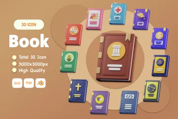 Book 3D Icon Pack