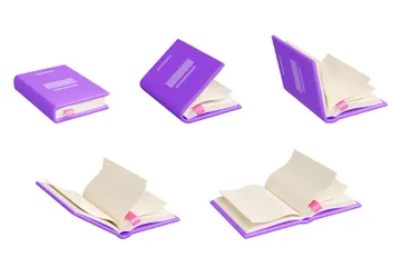Book Closed And Open 3D Icon Pack