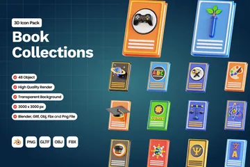 Book  Collections 3D Icon Pack