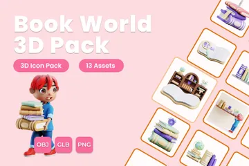Book World 3D Illustration Pack