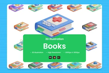 Books 3D Icon Pack