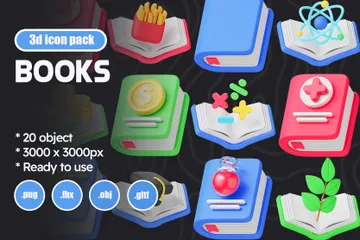 Books 3D Icon Pack