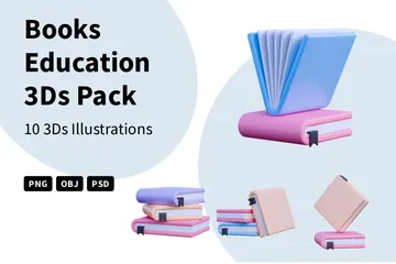 Books Education 3D Icon Pack