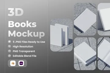 Books Mockup 3D Illustration Pack
