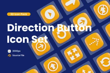 Botão de direção Pacote de Icon 3D