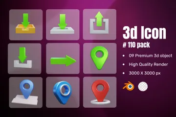 Baixar botão de upload Pacote de Icon 3D