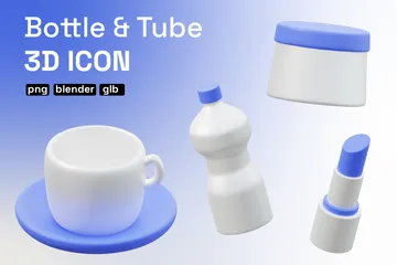 Botella y tubo Paquete de Icon 3D