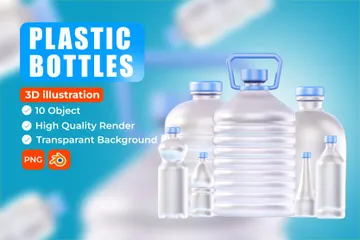 Botellas de plástico Paquete de Icon 3D