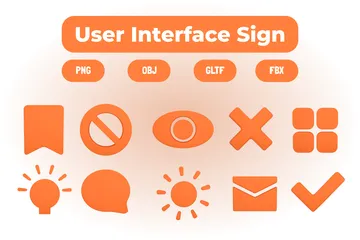 Botón de interfaz de usuario de firma 3D Icon Pack