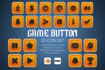 Botón de juego Paquete de Icon 3D