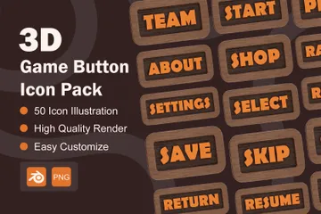 Botón de juego Paquete de Icon 3D