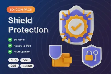 Protection du bouclier Pack 3D Icon