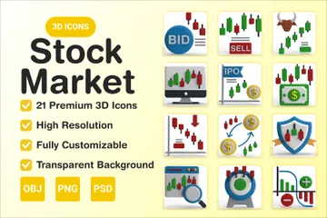 Bourse Pack 3D Icon