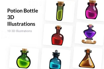 Bouteille de potions Pack 3D Illustration