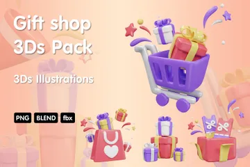 Boutique de cadeaux Pack 3D Icon