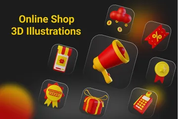 Magasin en ligne Pack 3D Illustration