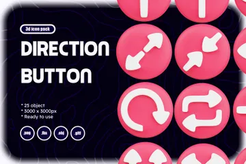 Bouton de direction Pack 3D Icon