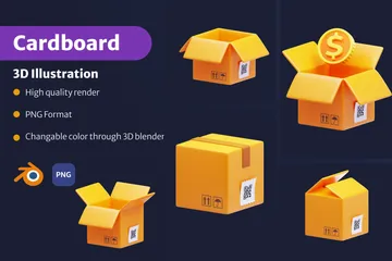 Box Cardboard 3D Icon Pack
