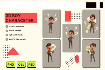 Boy Character 3D Illustration Pack