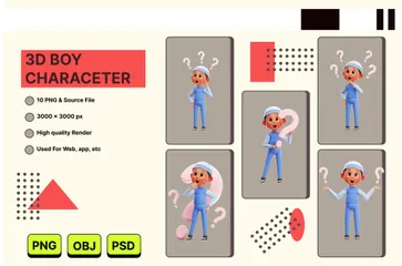 BOY CHARACTER 3D Illustration Pack