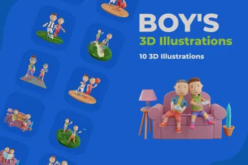 소년들 3D Illustration 팩