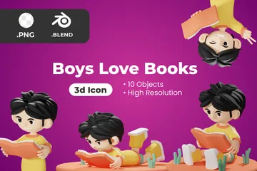 소년들은 책을 좋아한다 3D Illustration 팩