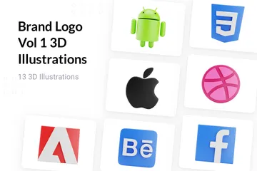 Free ブランドロゴ Vol.1 3D Logoパック