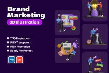 Brand Marketing 3D Illustration Pack