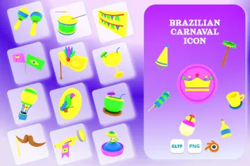 Brasilianischer Karneval 3D Icon Pack