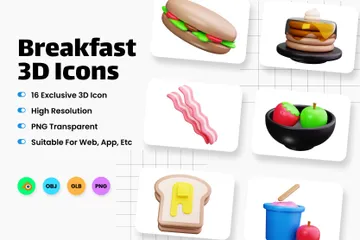 Breakfast 3D Icon Pack