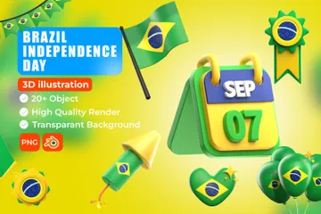 Fête de l'Indépendance du Brésil Pack 3D Icon