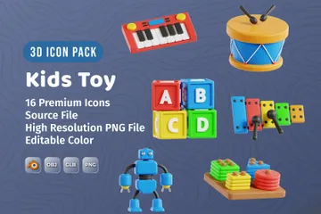 Brinquedo infantil Pacote de Icon 3D