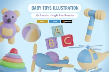 Brinquedos para bebês Pacote de Icon 3D