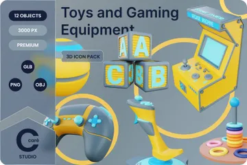 Brinquedos e equipamentos para jogos Pacote de Icon 3D