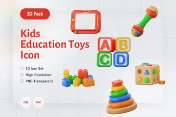 Brinquedos educativos infantis Pacote de Icon 3D