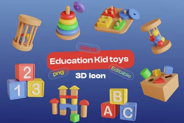 Brinquedos infantis educativos Pacote de Icon 3D