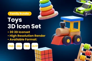 CRIANÇAS E BRINQUEDOS Pacote de Icon 3D