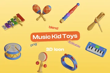 Brinquedos infantis musicais Pacote de Icon 3D