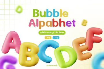 Bubble Alphabet 3D Icon Pack