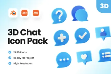 Blasen-Chat 3D Icon Pack