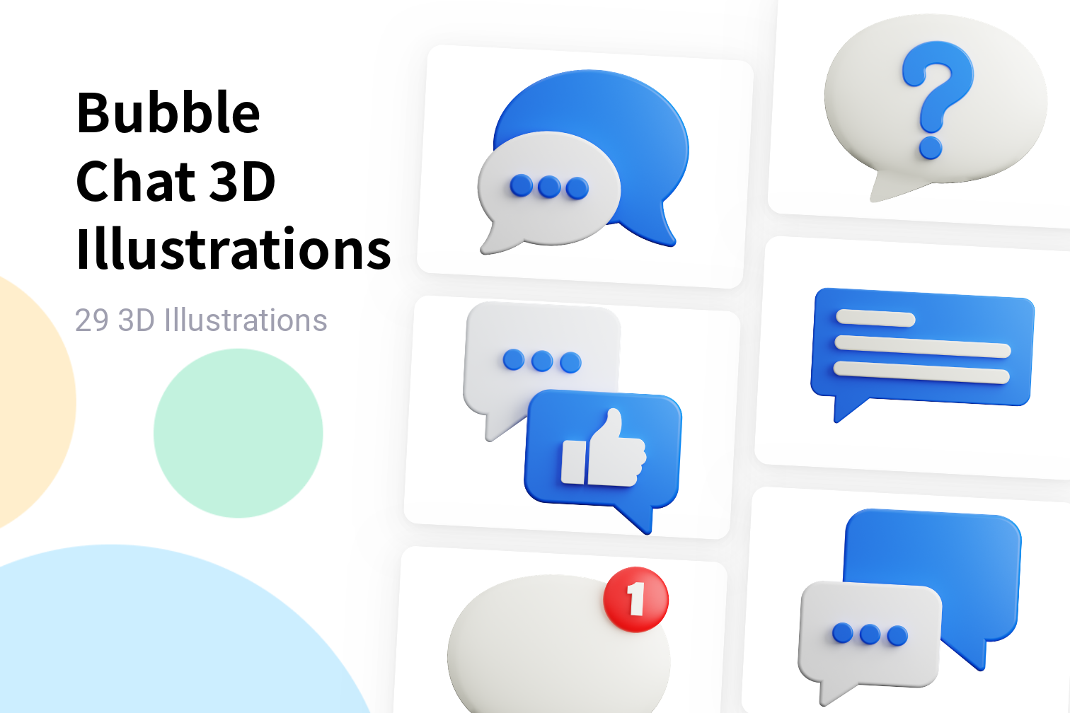 Bubble Chat 3D Illustration Pack - 29 Network & Communication 3D ...